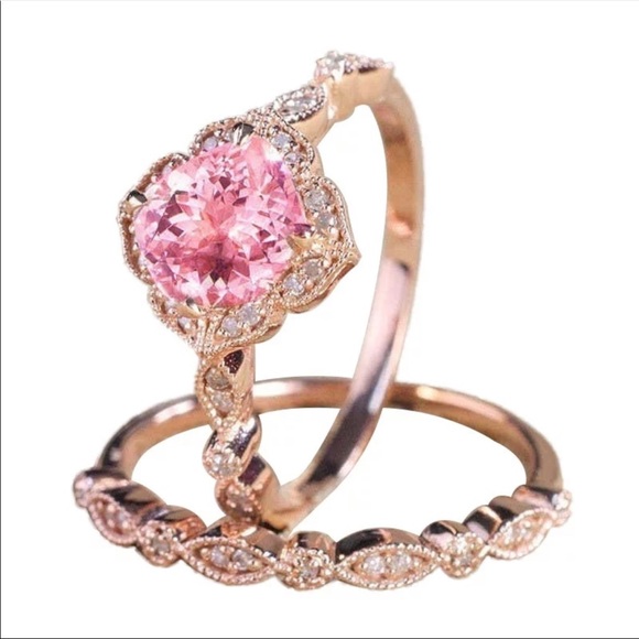 New Gorgeous 2pcs/Set Flower Golden tone band - Picture 4 of 4